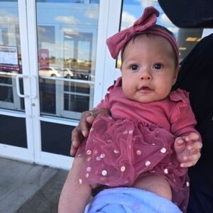Pink Long Sleeve Baby Dress with Tulle Skirt And Matching Bow
